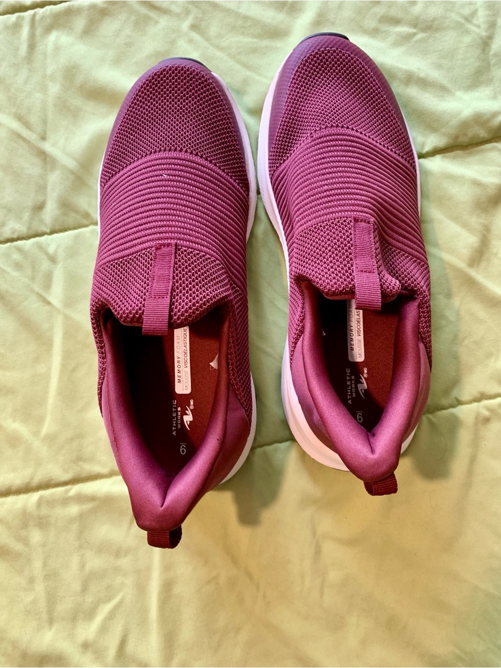 Athletic Works Women's Slip-On Sneakers in Plum Burgundy